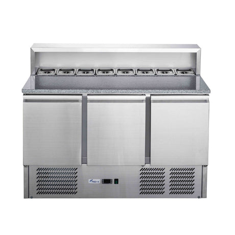 FED - X Three Door Salad Prep Fridge with Marble Top - XGNS1300E - Whisk Hospitality - XGNS1300E