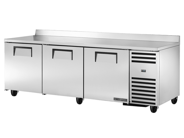 True Refrigeration Deep Worktop Counter Refrigerator 3 Solid Swing Doors - TWT - 93 - HC - Whisk Hospitality - TWT-93-HC
