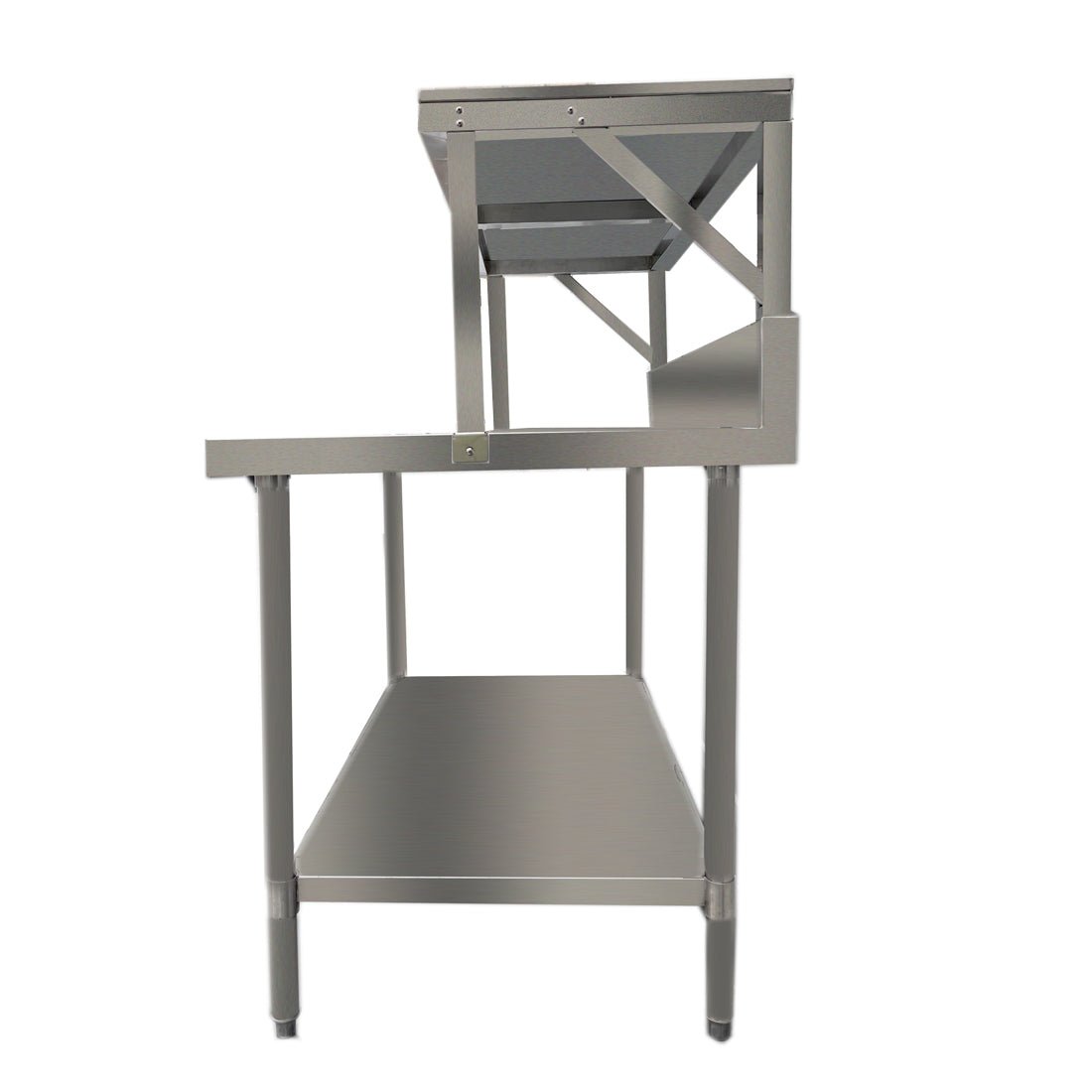 Modular Heavy Duty Salamander Bench with Shelf Braces - SMB-8-1200 - Whisk Hospitality - SMB-8-1200