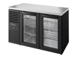 True Refrigeration Bar Refrigerator Black Ext 2 Glass Swing Doors - TBR52 - RISZ1 - L - B - GG - 2 - Whisk Hospitality - TBR52-RISZ1-L-B-GG-2