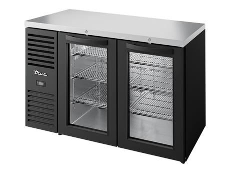 True Refrigeration Bar Refrigerator Black Ext 2 Glass Swing Doors - TBR52 - RISZ1 - L - B - GG - 2 - Whisk Hospitality - TBR52-RISZ1-L-B-GG-2