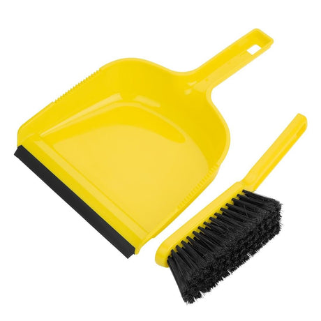 Jantex Dustpan & Brush Set - Yellow HZ842 - Whisk Hospitality - HZ842