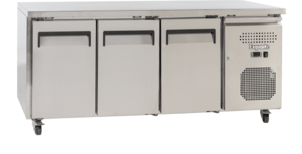 Exquisite Three Solid Doors Underbench Freezer 700mm deep - USF400H - Whisk Hospitality - USF400H