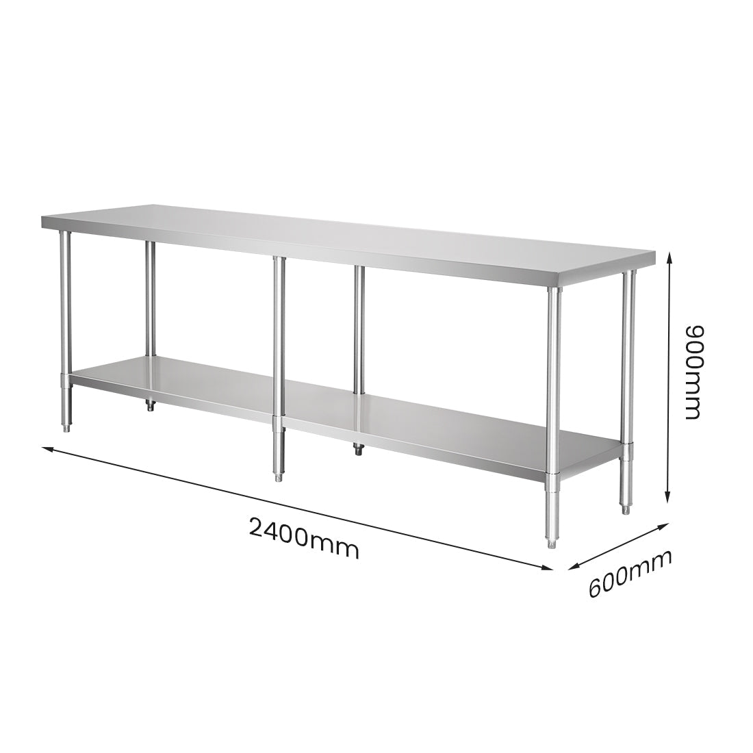 Modular System Stainless Steel Workbench - WB6-2400/A - Whisk Hospitality - WB6-2400/A