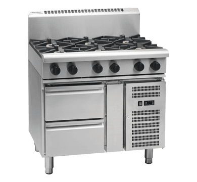 Waldorf 800 Series Rnl8609G Rb 900Mm Gas Cooktop Low Back Version Refrigerated Base - Whisk Hospitality - RNL8609G-RB