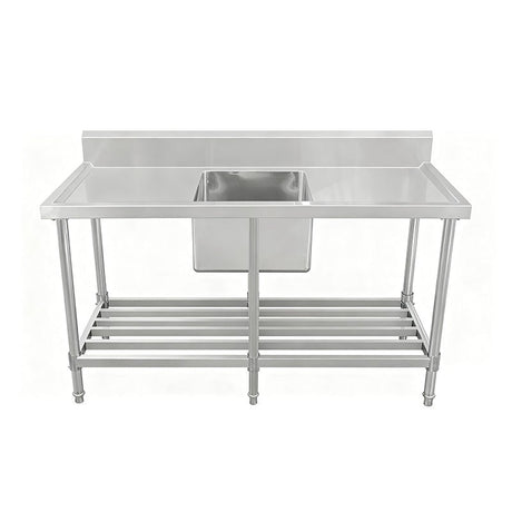 Work Bench - Single Sink with Pipe Undershelf - Center Sink / 700 / ASS-2470C - Whisk Hospitality - 622288