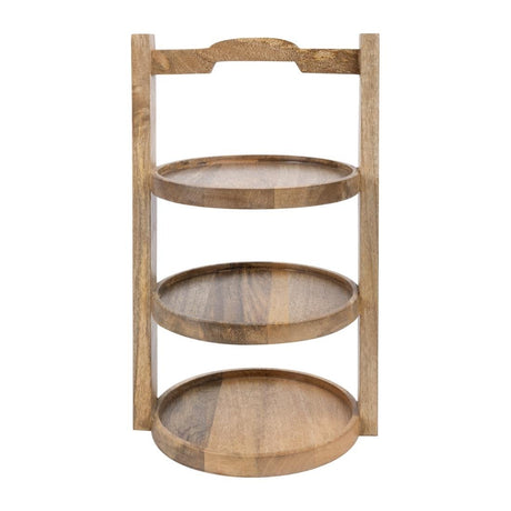 Olympia 3 - Tier Stand Mango Wood for 200mm Plates HY751 - Whisk Hospitality - HY751