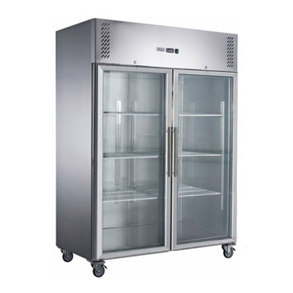 FED-X S/S Two Full Glass Door Upright Freezer - XURF1410G2V - Whisk Hospitality - XURF1410G2V