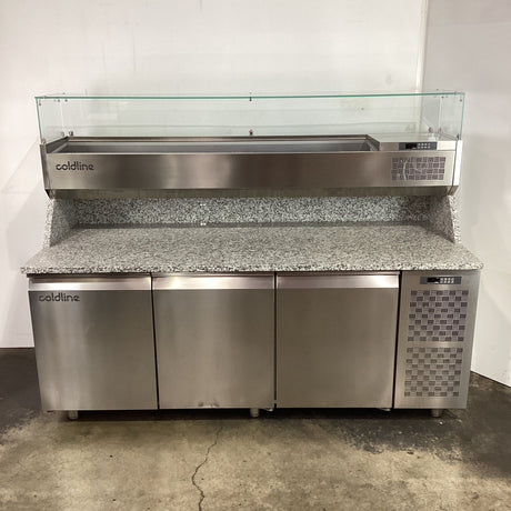 Coldline TZS17/1M - 710 3 Door Pizza Prep Fridge - Whisk Hospitality - 849491