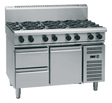 Waldorf 800 Series Rn8809G Rb 1200Mm Gas Cooktop Refrigerated Base - Whisk Hospitality - RN8809G-RB