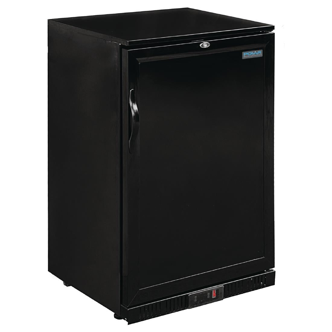 Polar G - Series Back Bar Cooler with Single Solid Hinged Door Black - 900mm GL015 - A - Whisk Hospitality - GL015-A