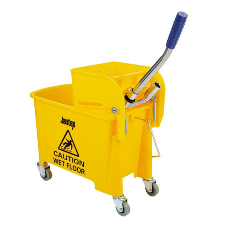 Jantex Mop Bucket & Side Wringer Yellow - 15ltr F951 - Whisk Hospitality - F951