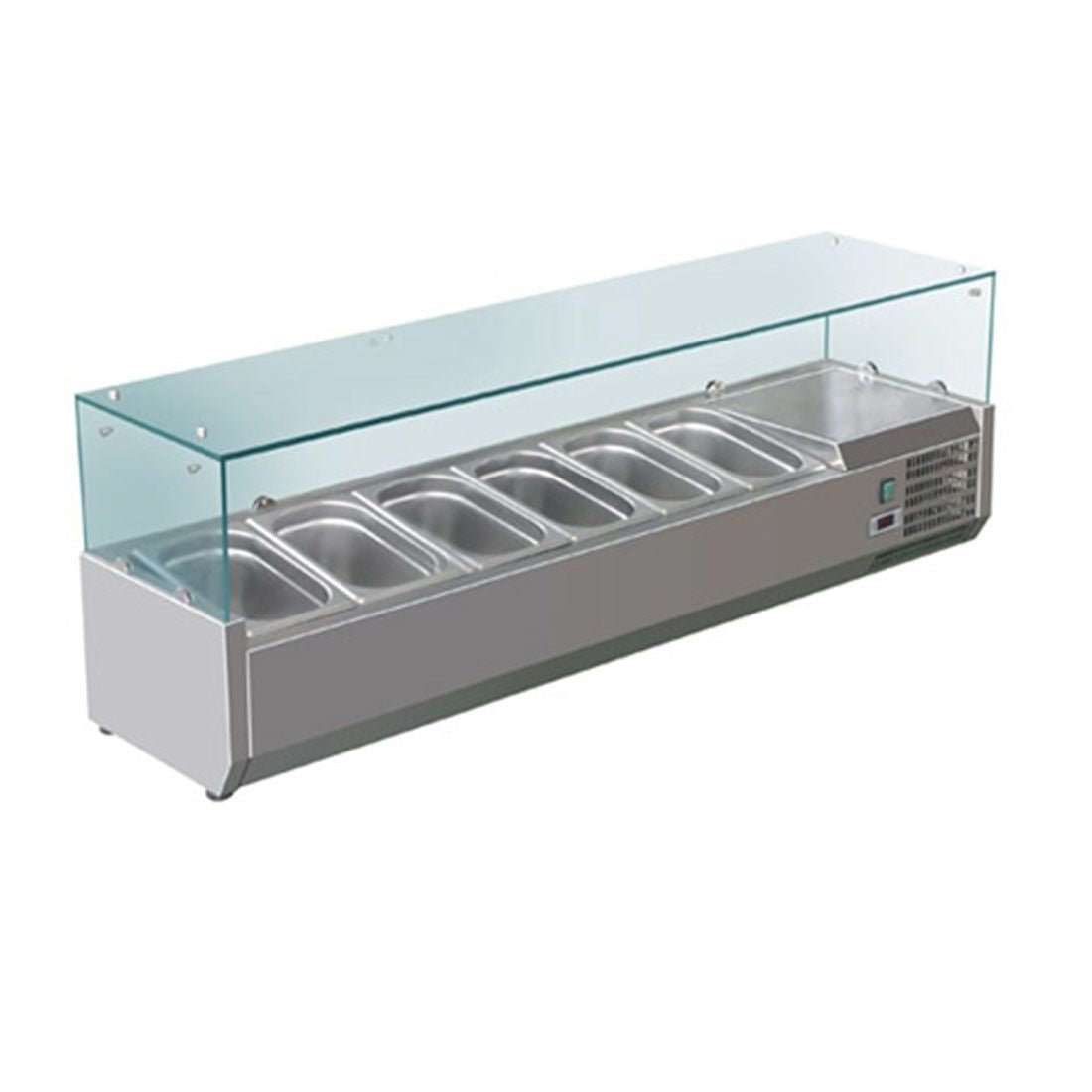 FED - X Flat Glass Salad Bench - XVRX1500/380 - Whisk Hospitality - XVRX1500/380