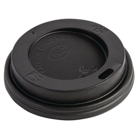 Fiesta Recyclable Lid For Hot Cups - Black - 225ml (Pack 50) CW715 - Whisk Hospitality - CW715