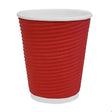 Fiesta Recyclable Hot Cup Ripple Wall Red 225ml (Sleeve 25) GP424 - Whisk Hospitality - GP424