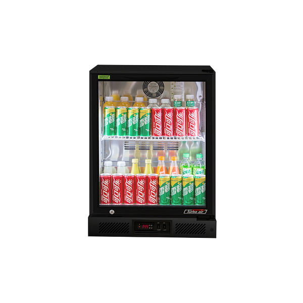 Turbo Air 1 Glass Door Back Bar Fridge Black 600mm TB6-8H-SWBBB-N - Whisk Hospitality - TB6-8H-SWBBB-N