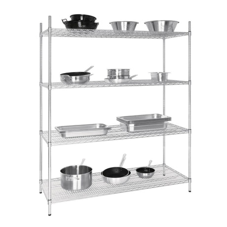 Vogue Flat Pack 4 Shelf Unit St/St - 610x1520mm U258 - Whisk Hospitality - U258