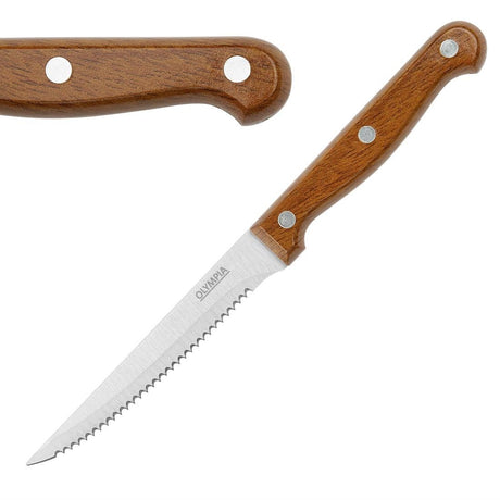 Olympia Steak Knives PP Wood Effect Handle (Box 12) HZ970 - Whisk Hospitality - HZ970