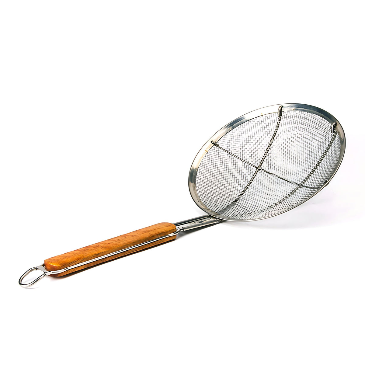 Skimmer - S/S - Mesh - Wide Rim - Wooden Handle - 230mm - 9" - Whisk Hospitality - 799