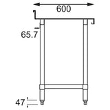 Vogue Table St/St - 600x600mm 23 1/2x23 1/2" (60mm Upstand) T379 - Whisk Hospitality - T379