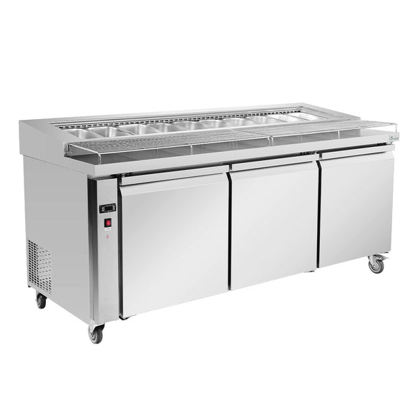 Thermaster three door DELUXE Pizza Prep Bench - PWB180 - Whisk Hospitality - PWB180