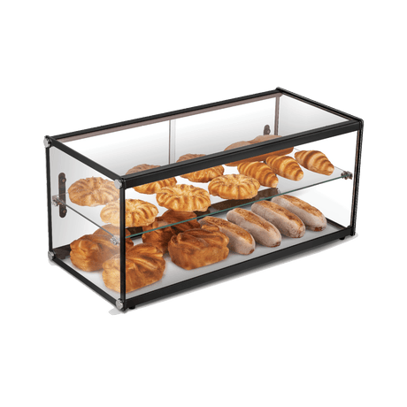 Exquisite Two Tiers Flat Glass Ambient Cake Display - CD90 - Whisk Hospitality - 