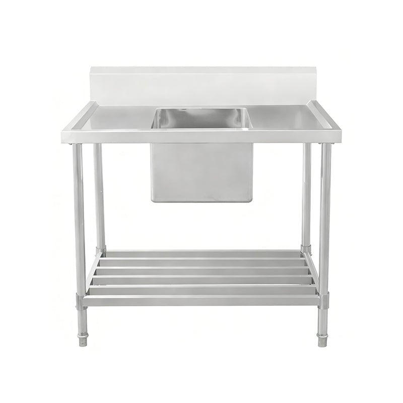 Work Bench - Single Sink with Pipe Undershelf - Center Sink / 600 / ASS-1560C - Whisk Hospitality - 622278