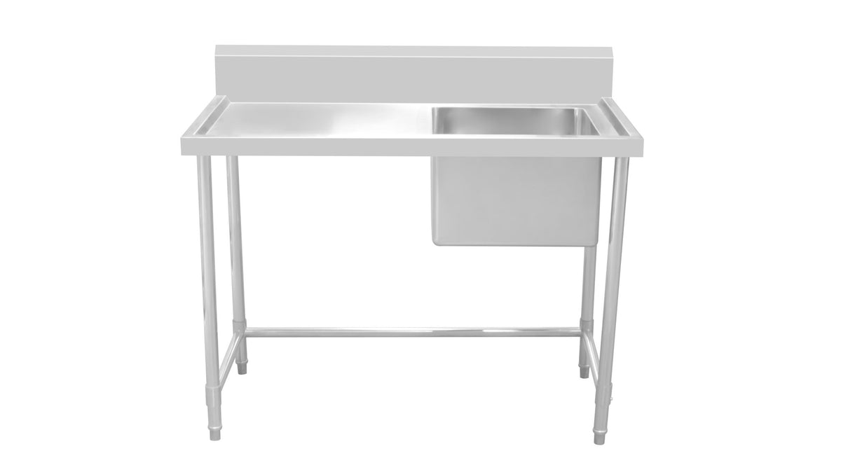 Work Bench - Single Sink with Leg Brace - Right sink / 600 / ASS-1860R - Whisk Hospitality - 424517