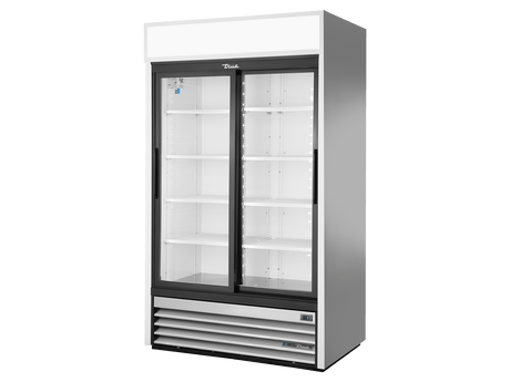 True Refrigeration Upright Retail Merchandiser Refrigerator 2 Full Glass Slide Doors - GDM - 37 - HC - LD - Whisk Hospitality - GDM-37-HC-LD