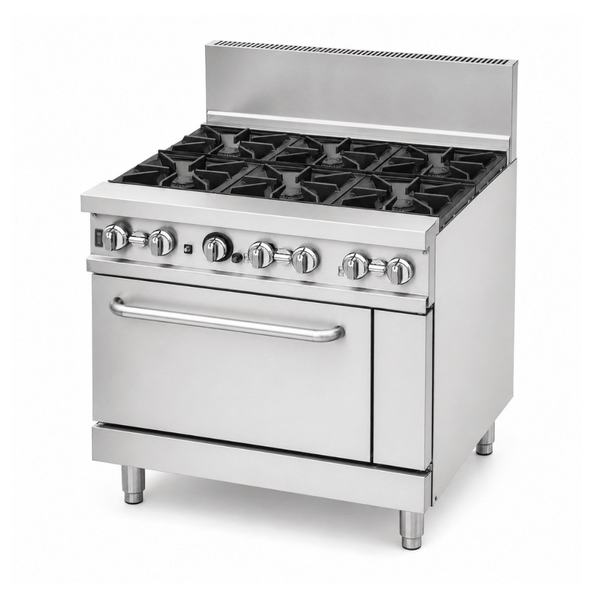 Brenner Forge 800 Series 6 Burners Gas Range with One Fan Forced Oven LPG BREG8RO-900L - Whisk Hospitality - BREG8RO-900L