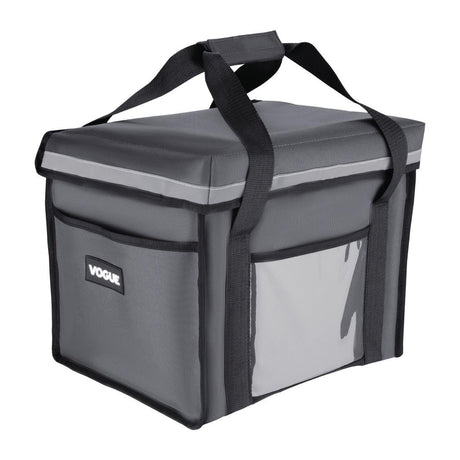 Vogue Insulated Folding Delivery Bag Grey - 305x380x380mm 12x15x15" FR225 - Whisk Hospitality - FR225