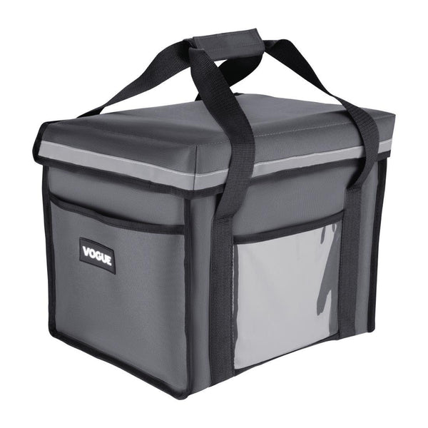 Vogue Insulated Folding Delivery Bag Grey - 305x380x380mm 12x15x15" FR225 - Whisk Hospitality - FR225