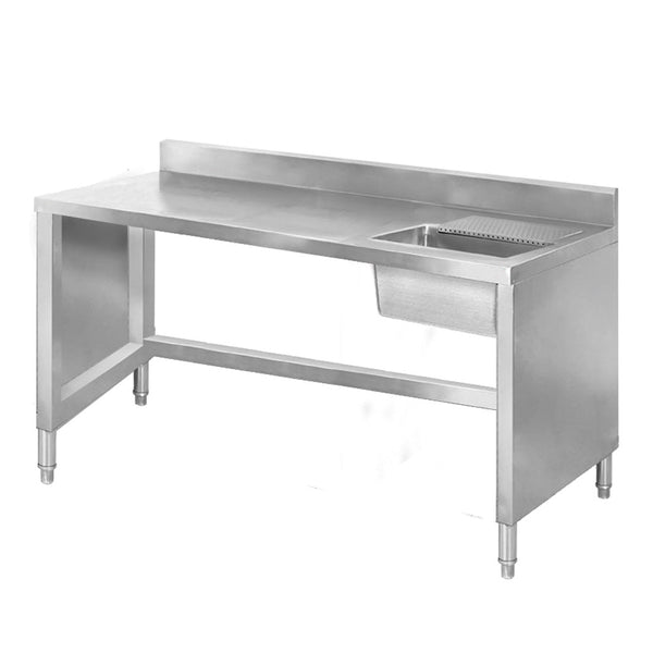 SSB6 - 1400R Sink Work Bench with Splashback 1400mm - Whisk Hospitality - SSB6-1400R