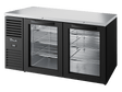 True Refrigeration Bar Refrigerator Black Ext 2 Glass Swing Doors - TBR60 - RISZ1 - L - B - GG - 2 - Whisk Hospitality - TBR60-RISZ1-L-B-GG-2