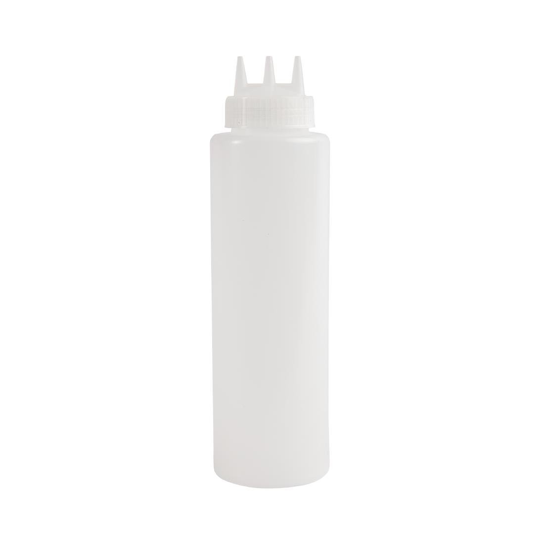 Vogue Squeeze Bottle Clear 3 Nozzle - 36oz CW726 - Whisk Hospitality - CW726