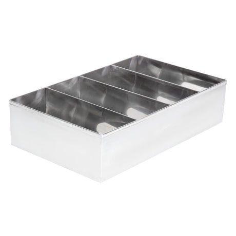 Cutlery Holder 4 Compartment St/St - 415x255x105mm DM274 - Whisk Hospitality - DM274