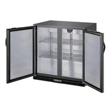 Polar G - Series Back Bar Cooler with Double Solid Hinged Doors Black - 850mm GE998 - A - Whisk Hospitality - GE998-A