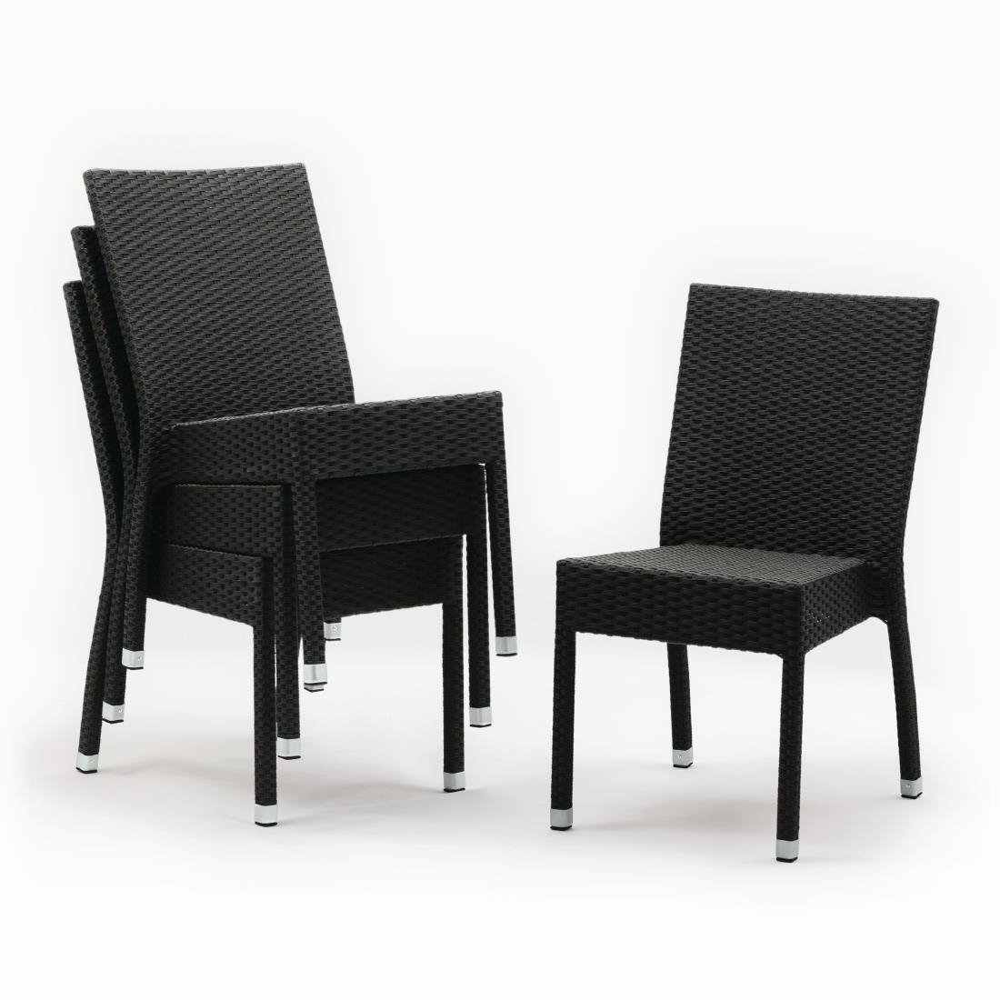 Bolero Wicker Side Chair Charcoal (Pack 4) CF159 - Whisk Hospitality - CF159