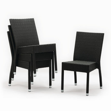 Bolero Wicker Side Chair Charcoal (Pack 4) CF159 - Whisk Hospitality - CF159