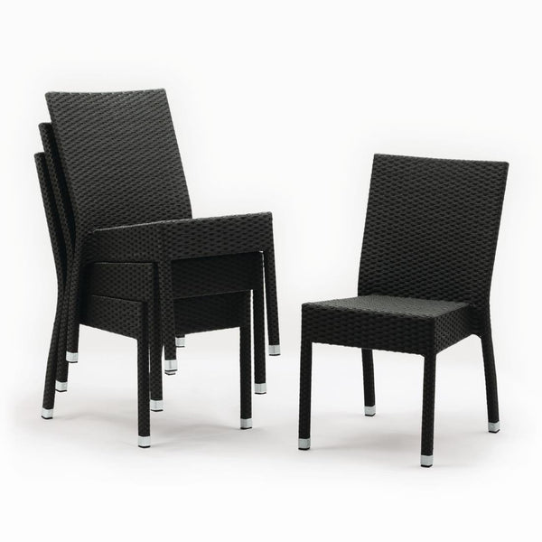 Bolero Wicker Side Chair Charcoal (Pack 4) CF159 - Whisk Hospitality - CF159