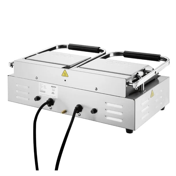 Apuro Double Contact Grill Ribbed/Ribbed Plate CU611 - A - Whisk Hospitality - CU611-A