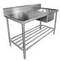 Mixrite SINK BENCH WITH SPLASHBACK CENTER W1200 X D600 X H900 SS1612C - Whisk Hospitality - SS1612C