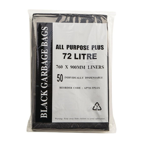 Jantex All Purpose Garbage Bag Black - 72Ltr (Box 50) FL877 - Whisk Hospitality - FL877