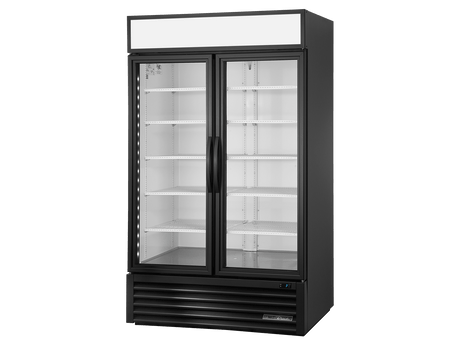 True Refrigeration Upright Retail Merchandiser Refrigerator 2 Full Glass Swing Doors - GDM - 43 - HC - TSL01 - Whisk Hospitality - GDM-43-HC-TSL01