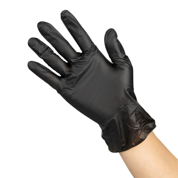Hygiplas Vinyl Powder Free Glove Black - Size S (Pack 100) FJ748 - S - Whisk Hospitality - FJ748-S