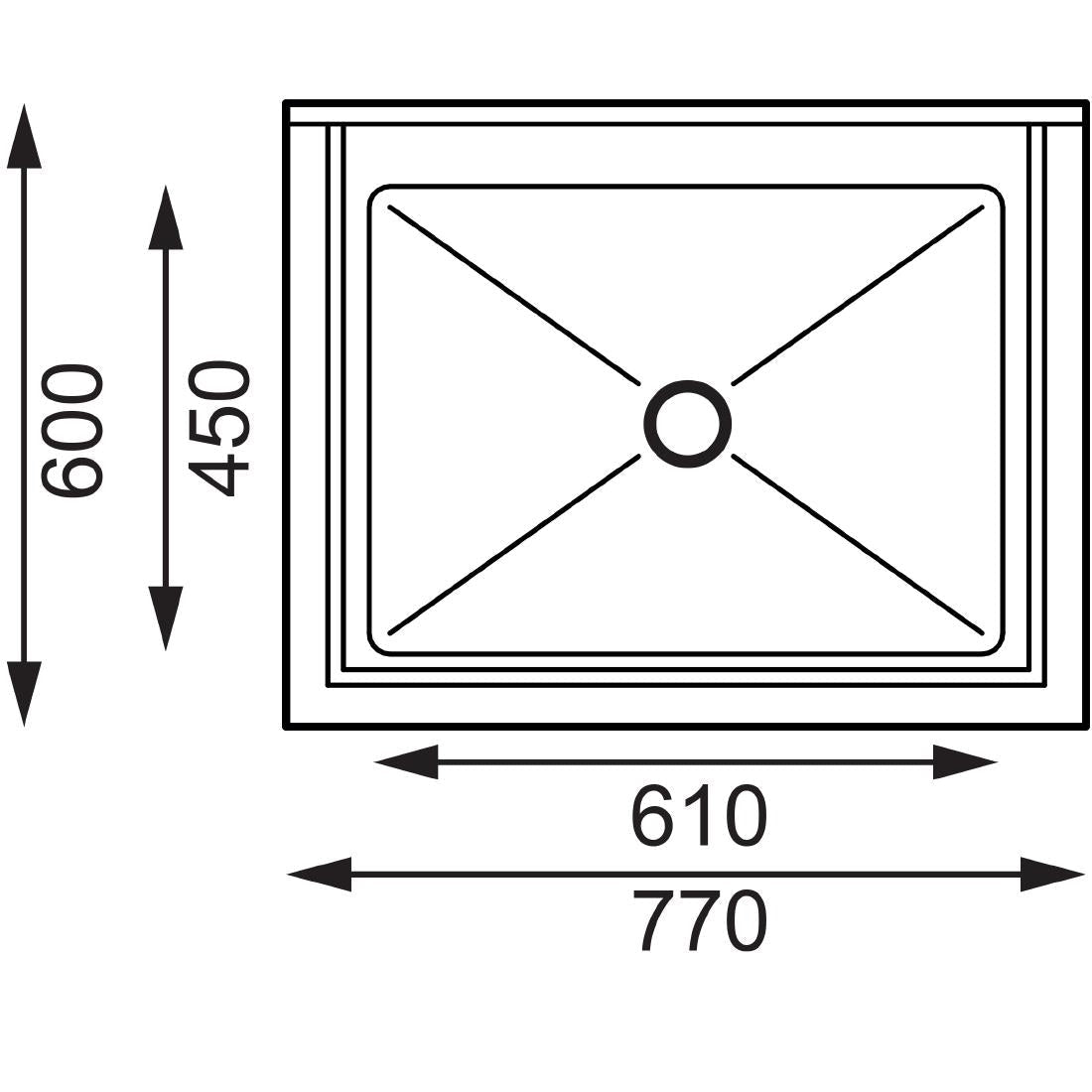 Vogue St/St Deep Pot Sink - 770mm (w) x 600mm (d) (90mm Drain) HC910 - Whisk Hospitality - HC910