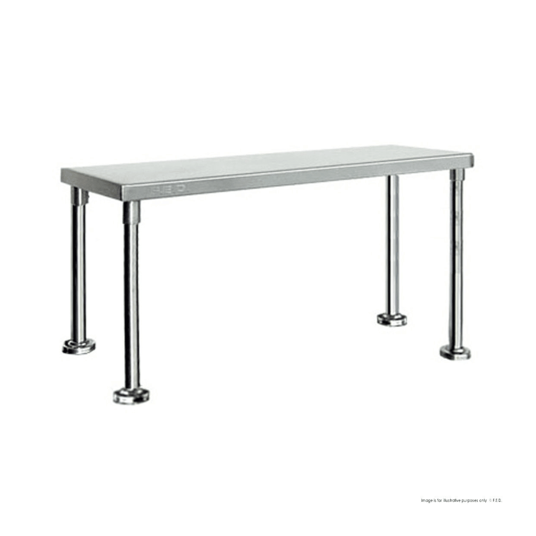 Single Tier 400mm Deep Workbench Overshelf 450mm High WBO1 - 1800 - 400 - Whisk Hospitality - WBO1-1800-400