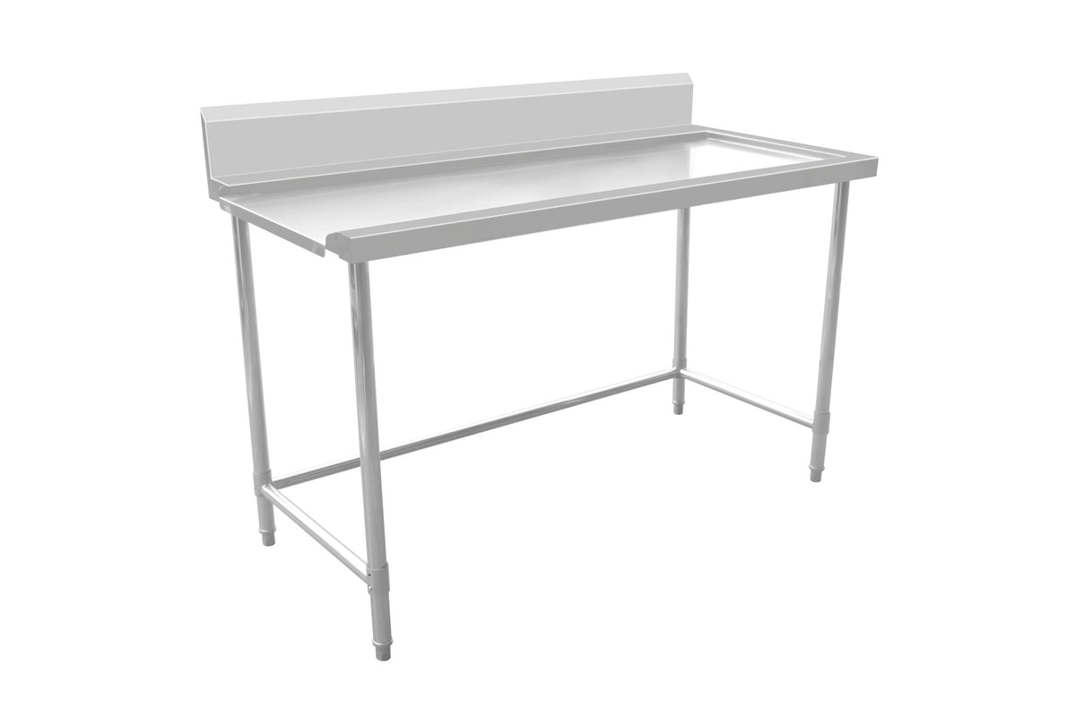 Outlet Bench with Splashback & Leg Brace - Outlet on Left / 750 / AWSD-0975L - Whisk Hospitality - 632553