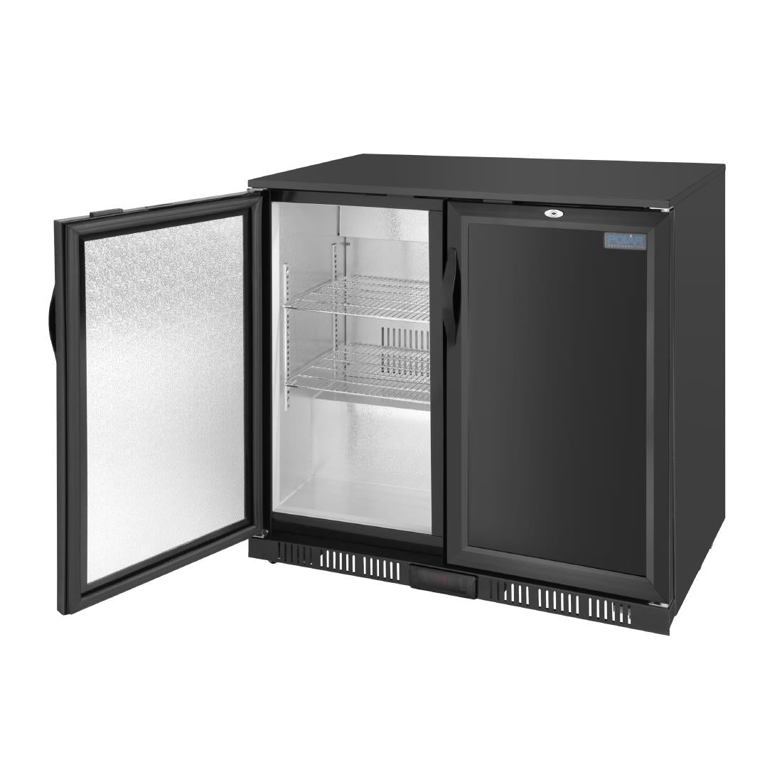 Polar G - Series Back Bar Cooler with Double Solid Hinged Doors Black - 850mm GE998 - A - Whisk Hospitality - GE998-A