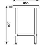 Vogue Table St/St - 600x600mm 23 1/2x23 1/2" T389 - Whisk Hospitality - T389